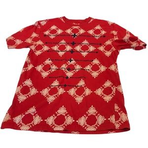 Marithe Francois Girbaud NYC Paris Red/White Patterned Tee Size XL